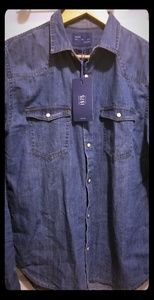 Zara man button down denim shirt regular fit